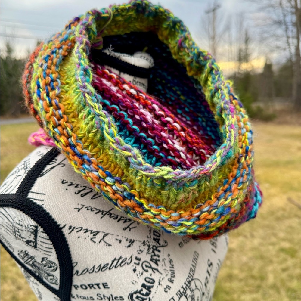 Hand Crafted Multicolor Knit Wrap - Picture 17 of 17